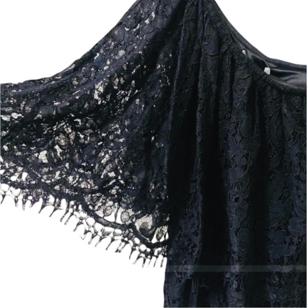 Alexis Black One-Shoulder Lace Mini Cocktail Dress Small - Picture 6 of 8